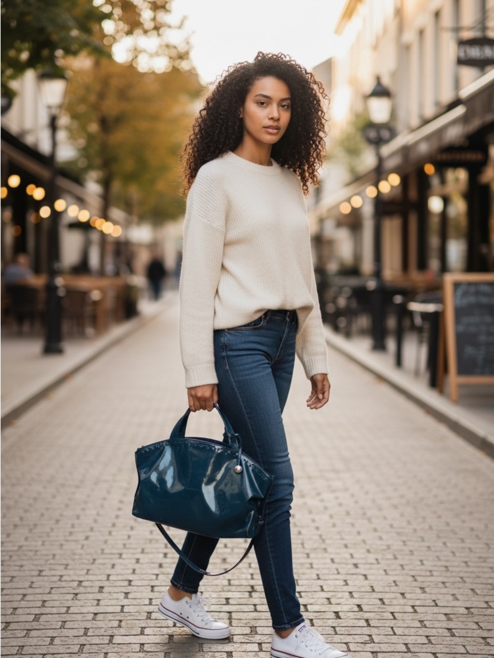Furla Black Patent Leather Tote